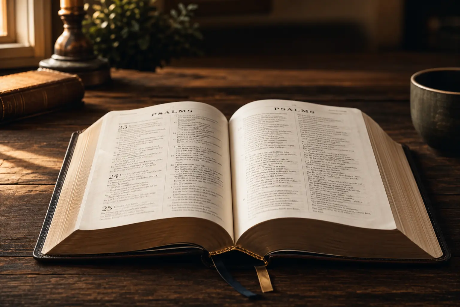 Open Bible at the Book of Psalms